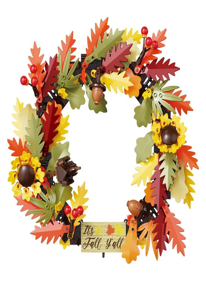 Brickcraft Harvest Wreath Brick Building Kit, 382 Pieces | DIY Autumn & Halloween Home Décor | 2-in-1 Fall Wreath & Garland Craft | Festive Thanksgiving Decoration Gift for Kids & Adults, Ages 8+ - Image 2